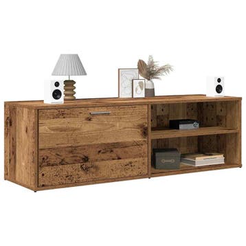 vidaXL Tv-meubel 120x34x37 cm bewerkt hout oud houtkleurig, Minder dan 50 cm, Verzenden, Nieuw, Minder dan 100 cm