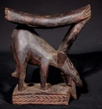 Neksteun - Luba Antelope - hout - 19 cm, Antiek en Kunst
