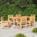 vidaXL 7-delige Tuinset massief teakhout, Verzenden, Nieuw, Teakhout, Tuinset