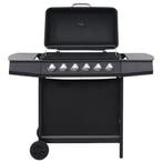 vidaXL Gasbarbecue met 6 kookzones staal zwart, Verzenden, Nieuw