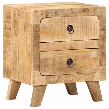 vidaXL Nachtkastje 40x32x46 cm massief ruw mangohout, Minder dan 45 cm, Verzenden, Nieuw, Minder dan 55 cm