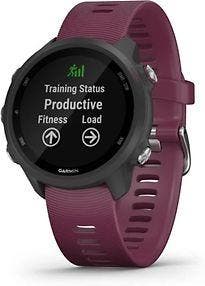 Garmin Forerunner 245 grijs met een merlot siliconen, Verzenden, Zo goed als nieuw