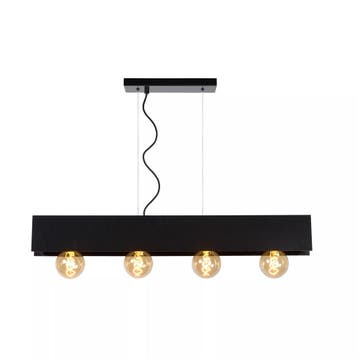 Lucide SURTUS - Hanglamp - 4xE27 - Zwart, Verzenden, Zo goed als nieuw, Retro & Vintage