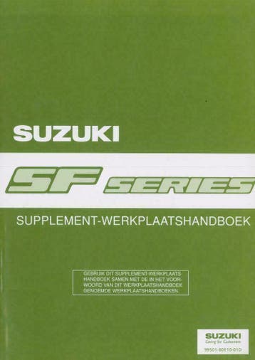 1998 Suzuki SF Series Werkplaatshandboek Supplement, Verzenden