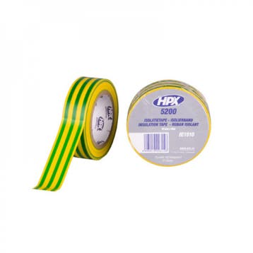 HPX PVC Isolatietape 10mtrx19mm Geel/Groen, Nieuw