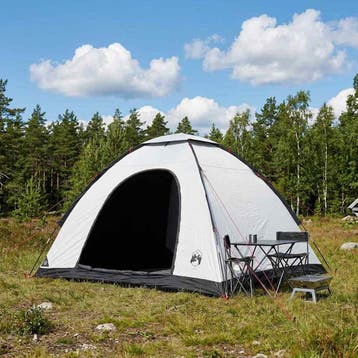 vidaXL Kamperen tent 4-persoons Wit Blackout, Verzenden, Nieuw, Tot en met 2