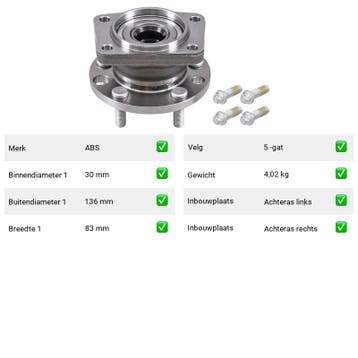 Wiellager Jaguar X-Type 2.5 V6 Vierwielaandrijving (X400) Va, Verzenden, Nieuw, Jaguar