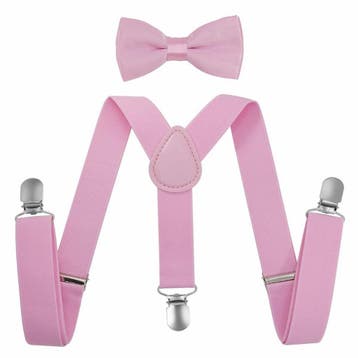 Fako Fashion - Kinder Bretels Met Vlinderstrik - 65cm - Roze, Verzenden, Nieuw
