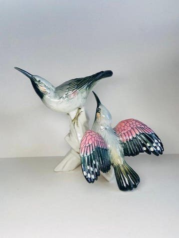 Karl Ens, Volkstedt - Beeldje - Wallcreeper - Porselein, Antiek en Kunst