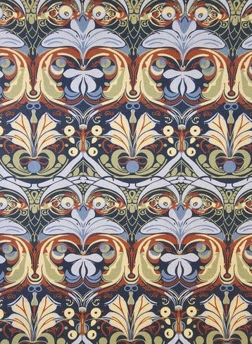 William Morris-stof Art Deco - geometrisch ontwerp -
