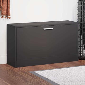 vidaXL Schoenenbank Zwart 80x24x45 cm Bewerkt Hout, Verzenden, Nieuw