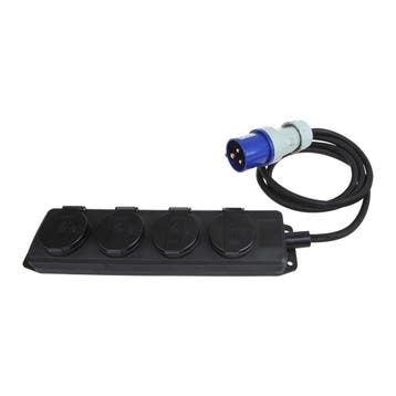 CEE 4-weg Schuko stekkerdoos 1,5M, Verzenden, Nieuw