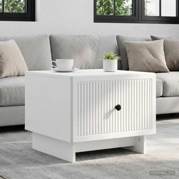 vidaXL Salontafel met lade Wit 49 x 50 x 40 cm Bewerkt hout, Huis en Inrichting, Verzenden, Nieuw, Overige houtsoorten, 50 tot 100 cm