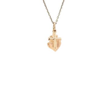 Gouden hanger geloof, hoop en liefde 14 karaat, Verzenden, Zo goed als nieuw, Goud