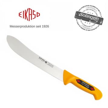 Eikaso Solingen Slagersmes met Bull Nose – Geel Heft – 2, Ophalen of Verzenden, Nieuw, Rvs of Chroom