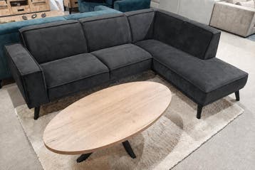 Hoekbank Den Haag - loungebanken - Antraciet, Nieuw, 150 cm of meer, Stof, 250 tot 300 cm