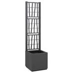 vidaXL Tuindruppel met Trellis Donkergrijs 36 x 36 x 140 cm, Verzenden, Nieuw, Minder dan 60 cm, 60 cm of meer