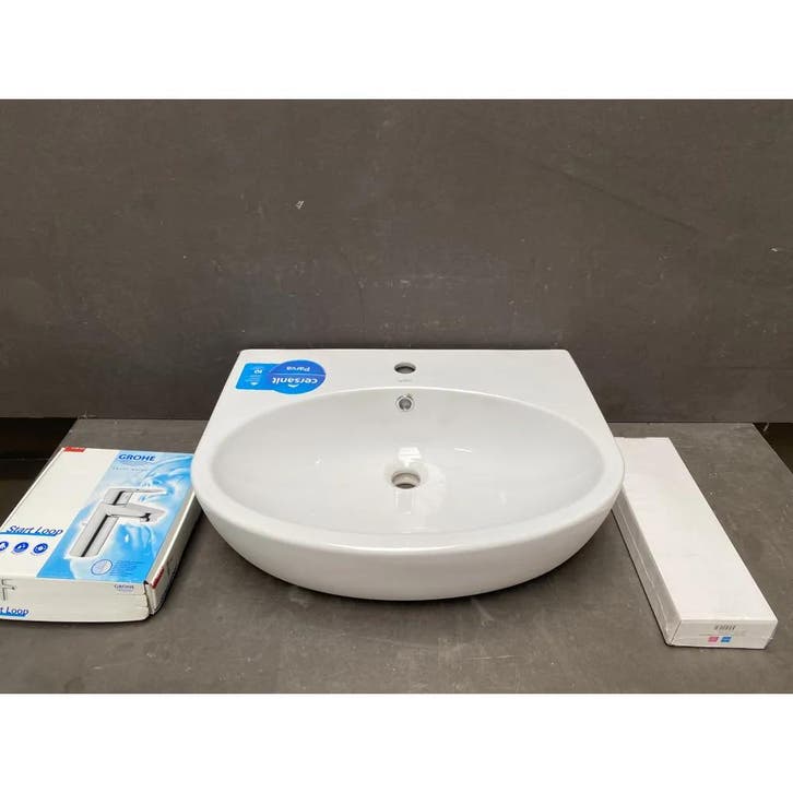 Ceranit Parva - Wastafel - Wit - 60cm - 7935700080, Doe-het-zelf en Verbouw, Tegels, Nieuw, Keramiek, Ophalen of Verzenden
