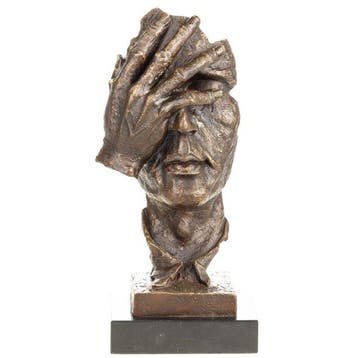 Figuur - Bronzefigur Gesicht 31CM - Brons, Marmer, Antiek en Kunst