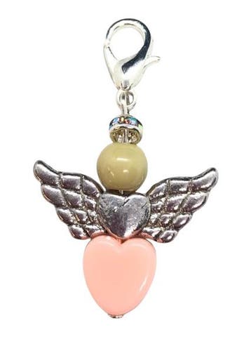 Geluksengeltje met hartje en clip on sluiting hart (Bedels), Hobby en Vrije tijd, Kralen en Sieraden maken, Ophalen of Verzenden