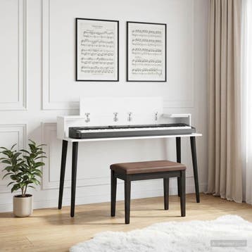 vidaXL studiobureau Wit 152 x 36 x 19,5 cm Bewerkt hout, Muziek en Instrumenten, Verzenden, Nieuw