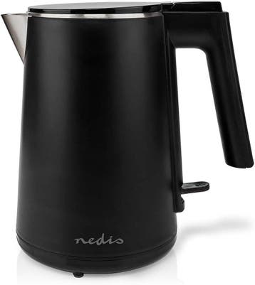 Waterkoker - Retro - met LED - Elektrisch - 1L - 2200W - Zwa, Verzenden, Zo goed als nieuw