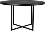 2dekans | Dutchbone Class Eettafel Rond 120 cm Acaciahout, Ophalen of Verzenden, Zo goed als nieuw