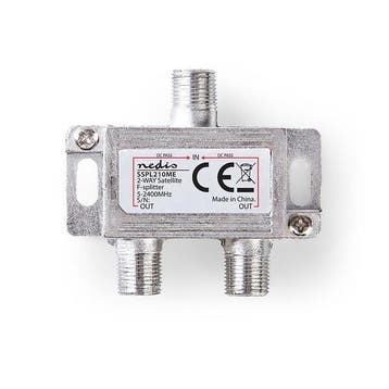 F connector splitter - Nedis (2-weg, 6.5 dB), Computers en Software, Verzenden, Nieuw
