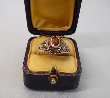 Zonder minimumprijs - Ring Zilver - 1.20ct. tw. Granaat -, Sieraden, Tassen en Uiterlijk, Nieuw