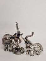 Beeldje - Pair of 925 Silver Elephant Figurines - 111.4 g
