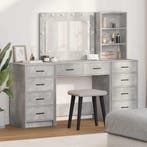 Plafondtafel met spiegellichten 3 pcs Beton Grijs Bewerkt ho, Verzenden, Nieuw