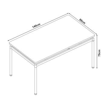 [en.casa] Eettafel Hemnes 140x80x75 cm eikenkleurig en zwart, Verzenden, Nieuw
