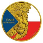 Niue. 2 Dollars 2024 1 oz Niue Czech Flag Lion Stand 24k