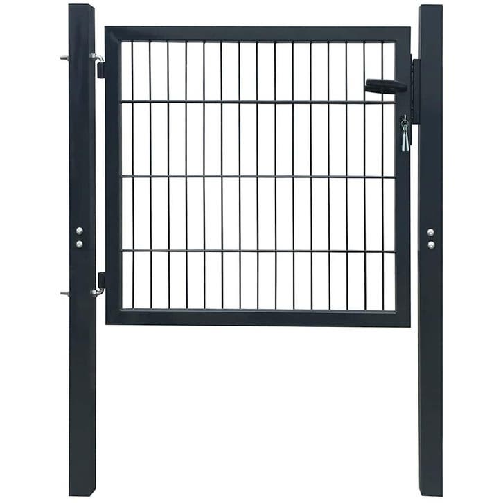 vidaXL Hekpoort staal antraciet 100x100 cm, Tuin en Terras, Tuinpoorten, Nieuw, Verzenden