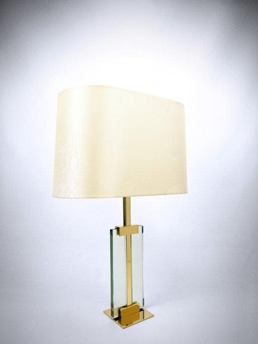 Tafellamp - Verguld messing - Fontana Arte stijl, Antiek en Kunst, Antiek | Lampen