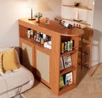 Bartafel Rotan – Hout 138×39×110cm, Uitschuifbaar en Nieuw, Verzenden, Nieuw