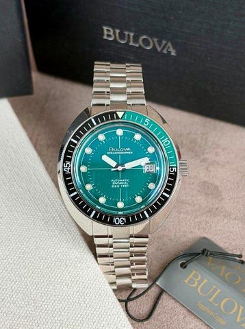 Bulova - Oceanographer Snorkel Automatic Date Green/Black -, Nieuw