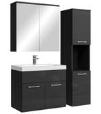 Badkamermeubel Set Montreal 60 cm Zwart Badmeubel, Huis en Inrichting, Badkamer | Badkamermeubels, Verzenden, Nieuw, Wastafelkast