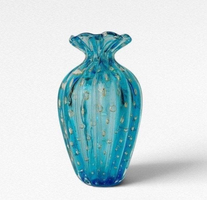 Vaas - Muranoglas - Vaas bolle goud 24 kt VR, Antiek en Kunst, Antiek | Glas en Kristal