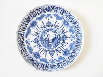 Bord - Personnages et fleurs - Porselein