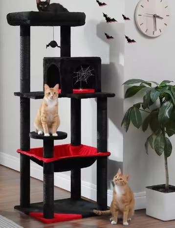 Kattenkrabpaal Gotisch –5 Niveaus met Hangmat en am Speelbal, Verzenden, Nieuw