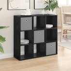vidaXL Dressoir met lade Zwart Eiken 88,5 x 29 x 84,5 cm, Huis en Inrichting, Kasten | Dressoirs, Verzenden, Nieuw, 50 tot 100 cm