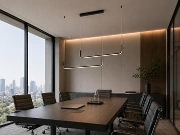 Veiling - Hanglamp Zand Zwart Duo Lijn 40W LED CCT 3 Kleur +, Nieuw