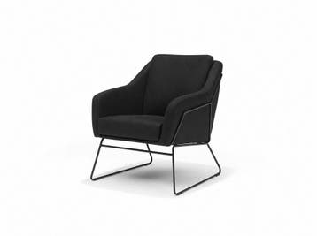 Fauteuil Grace - eetkamerstoelen - Zwart, Nieuw, Zwart, Stof