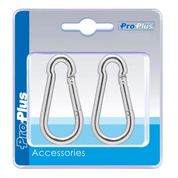 Karabijnhaak metaal 6x60mm 2 stuks in blister, Caravans en Kamperen, Kampeeraccessoires, Verzenden, Nieuw