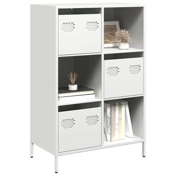 vidaXL buffetkast 68x39x103,5 cm staal wit, Verzenden, Nieuw, Metaal