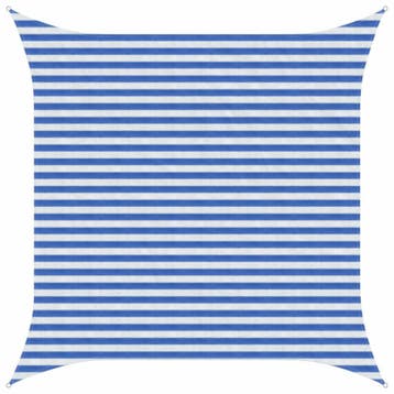 vidaXL Zonneschaduwzeil Blauw en Wit 3 x 3 m HDPE, Tuin en Terras, Verzenden, Nieuw