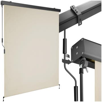 Zonnescherm Eloise met 2 wandhouders - 140 x 250 cm, beige, Verzenden, Nieuw