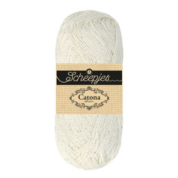 Scheepjes Catona Shine - 105 Bridal White - Silver - Katoe, Ophalen of Verzenden, Nieuw