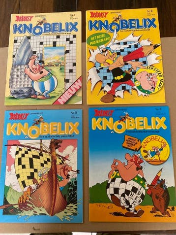 Puzzelblad Asterix en Obelix - Knobelix 1 T/M 4 - ongebruikt, Verzenden, Asterix en Obelix, Zo goed als nieuw, Boek of Spel
